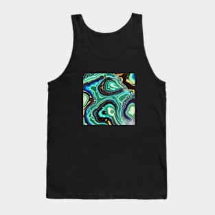 Geode Like Marble Design - Seafoam Black Gold Tank Top